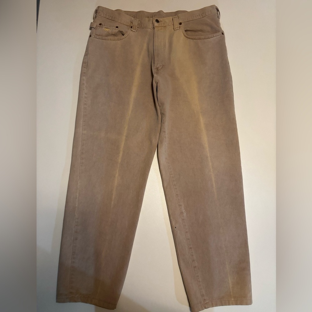 Vintage parasuco cream bleach wash baggy Y2K jeans